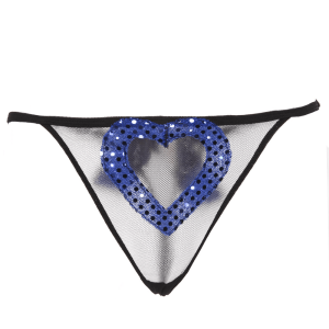 ROSAPOIS by VALERY Lingerie – Perizoma Sexy Nero e Blu con Cuore e Fiocco