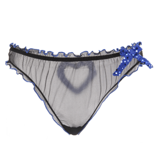 ROSAPOIS by VALERY Lingerie – Slip Nero e Blu donna con Cuore in Paillettes