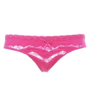 COTTON CLUB – Perizoma Donna in Pizzo Ciclamino | Tanga Sexy in Tulle e Merletto XS