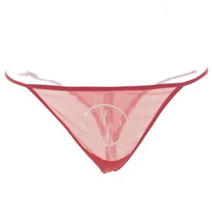 VERDISSIMA – Perizoma donna rosso in tulle con stampa