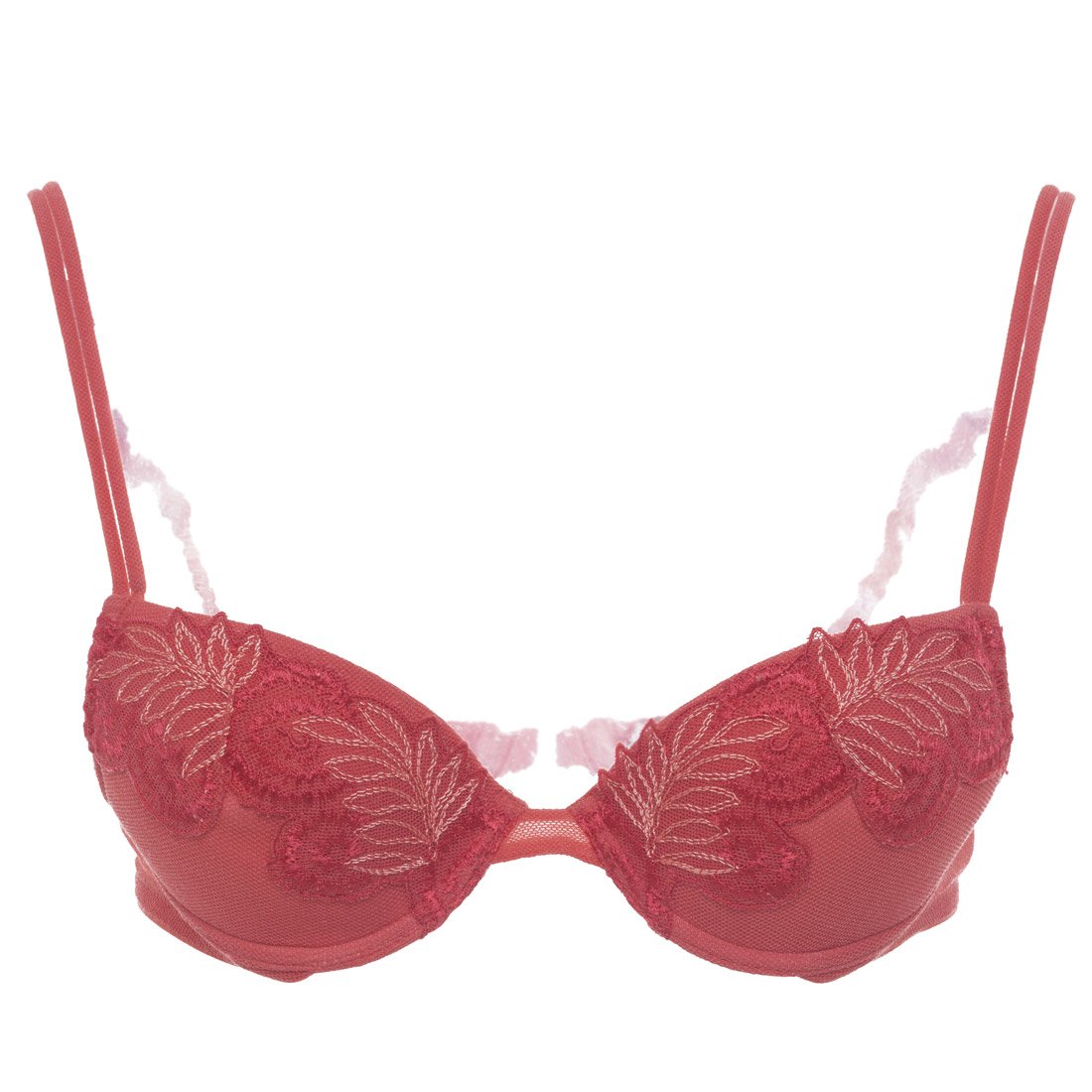 VALERY – Reggiseno con Ferretto e Ricamo Floreale Rosa Scuro