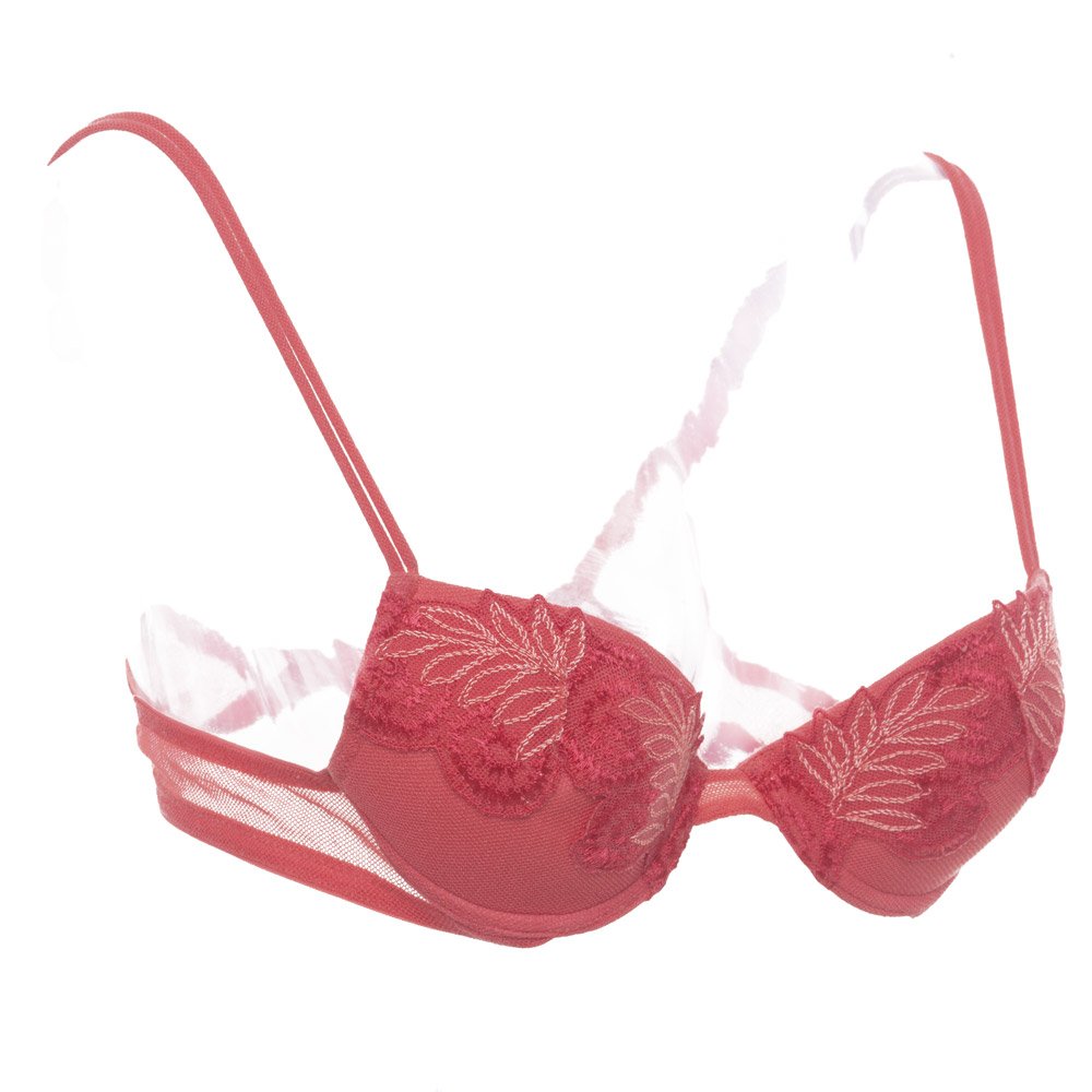 VALERY – Reggiseno con Ferretto e Ricamo Floreale Rosa Scuro - immagine 3