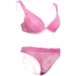 CHIARUGI – Completo intimo donna rosa con reggiseno push