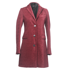 SHENOGRAPHY – Cappotto Bordeaux Elegante Monopetto in Velluto