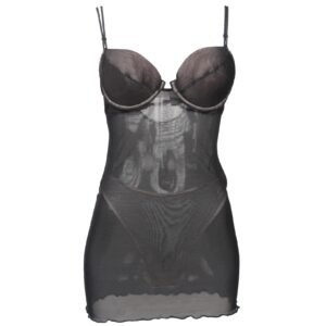 VALERY – Sottoveste donna nera con reggiseno imbottito