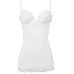 VALERY – Sottoveste Bianca Elegante con Reggiseno Imbottito | Taglia S/M – L