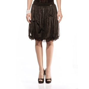 MARYLAY – Gonna a Palloncino Nera con Tulle e Strass (S)