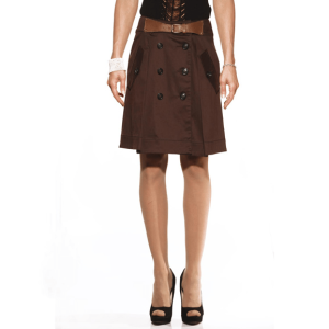 PENNYBLACK – Gonna “Garofano” a Campana – Cotone Elasticizzato Marrone