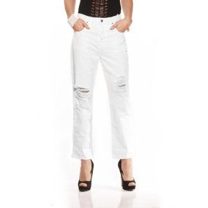 VICOLO – Jeans Donna Bianco con Strappi Regular Fit | Taglia S 40