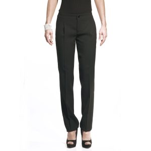 VERSACE – Pantalone Donna Nero Invernale Chino a Sigaretta in Lana Vergine, S