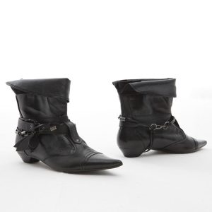 GAIA GIORGI – Stivaletto Basso Donna Nero Pelle con Punta