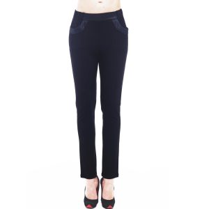 TWIN SET – Pantalone Nero Elasticizzato con Tasche – Modello Chino
