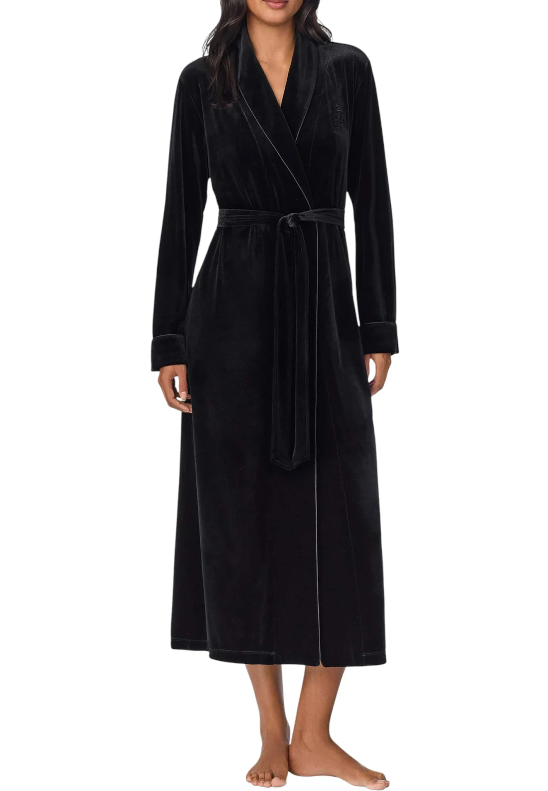 vestaglia - Ralph Lauren - black velvet - immagine 2