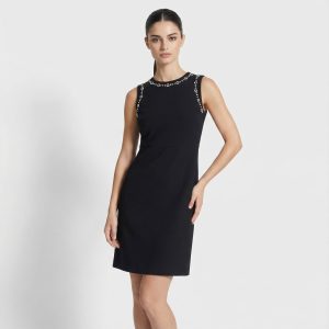 MAX MARA – Abito Tubino Nero con Strass Kankas (XS)