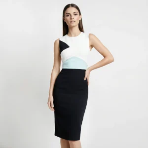 MSGM – Abito Donna Elegante Smanicato Fantasia Geometrica | Taglia S 42