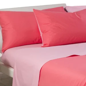 set lenzuola - Caleffi - bikolor corallo