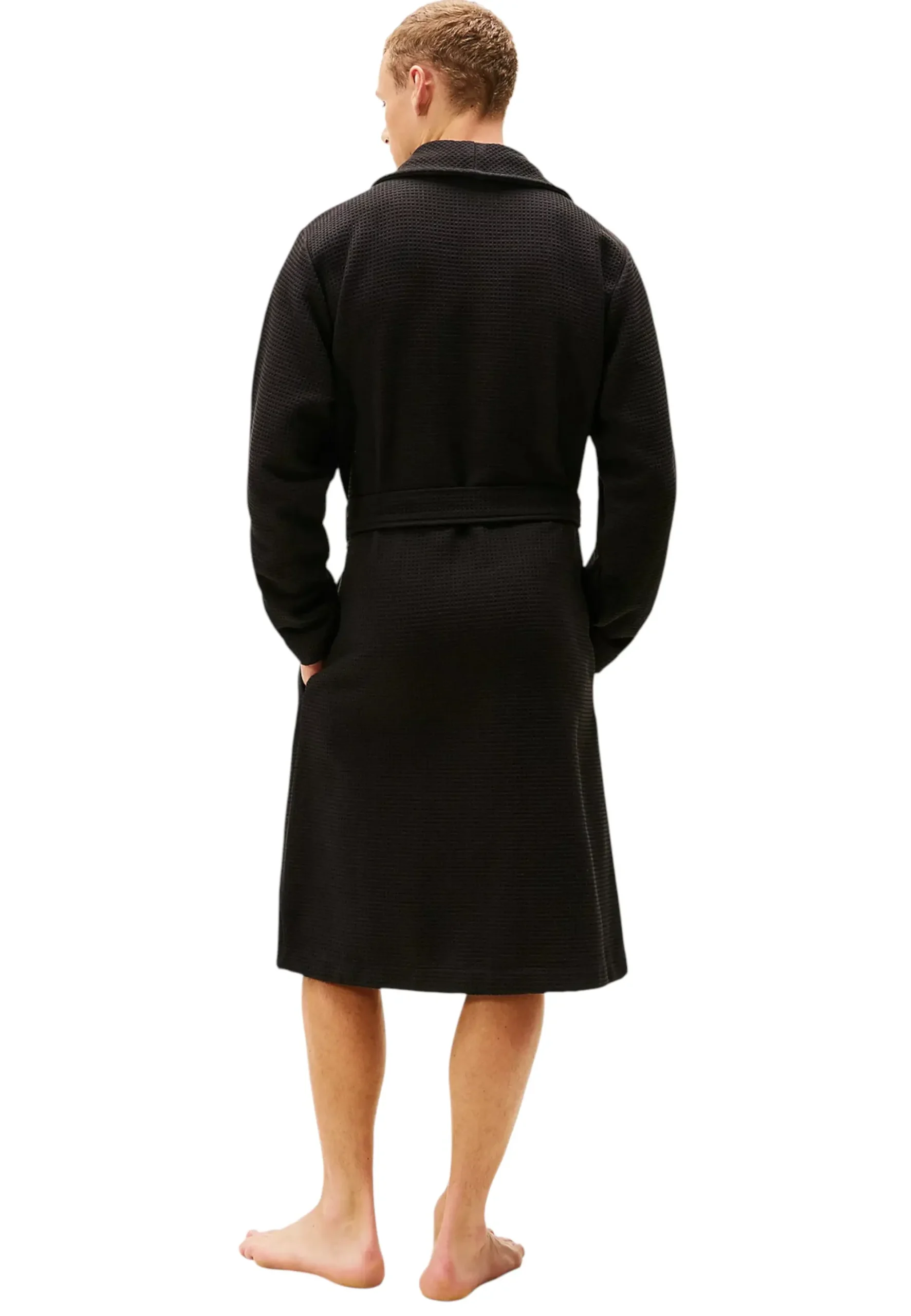 accappatoio - Tommy Hilfiger - black  waffle - immagine 3