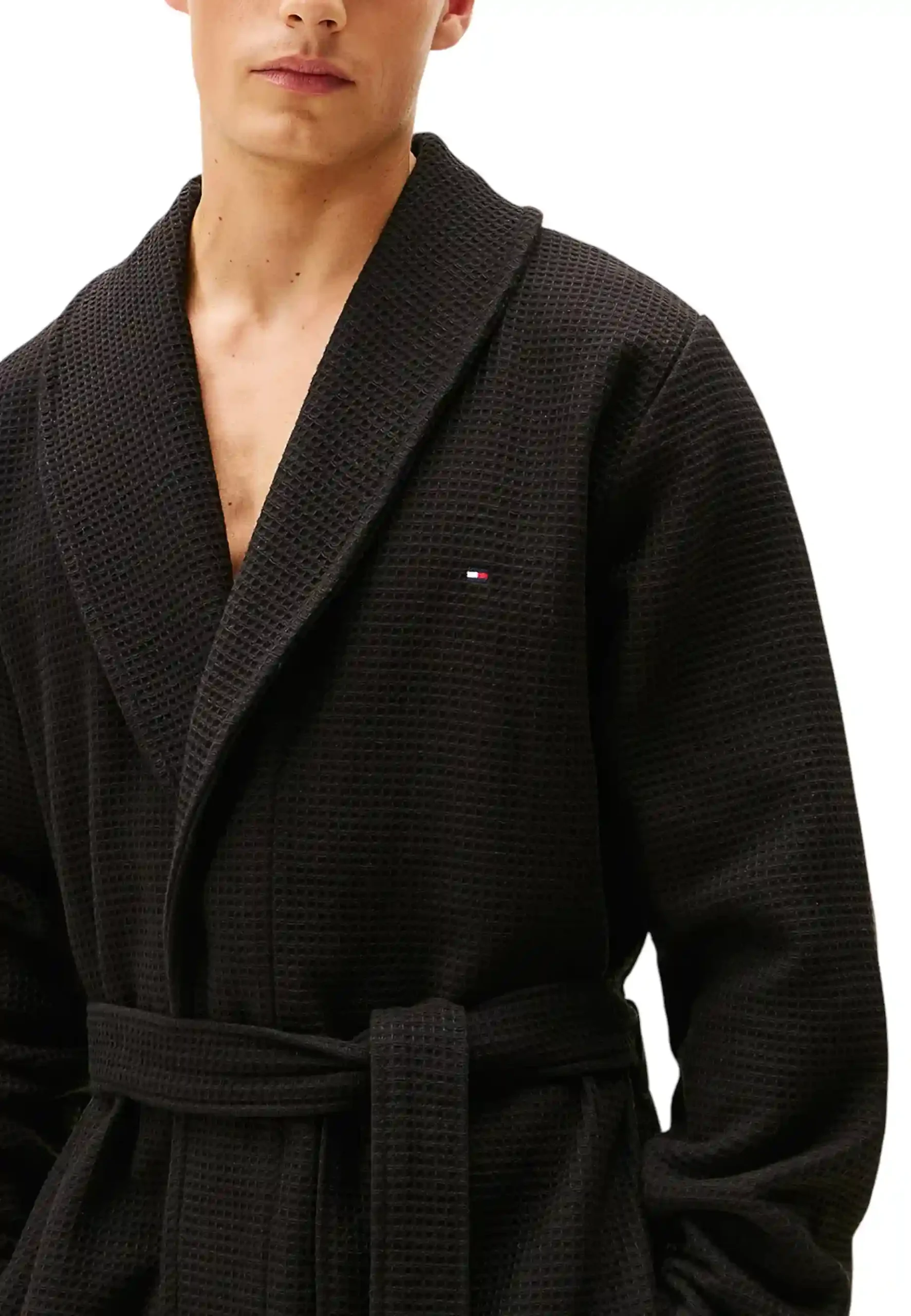 accappatoio - Tommy Hilfiger - black  waffle - immagine 4