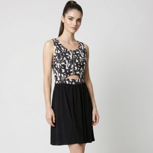 VERSACE JEANS – Abito Nero Smanicato con Zip Dorata | Taglia M 44