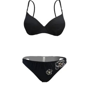 bikini - Domani - black flower