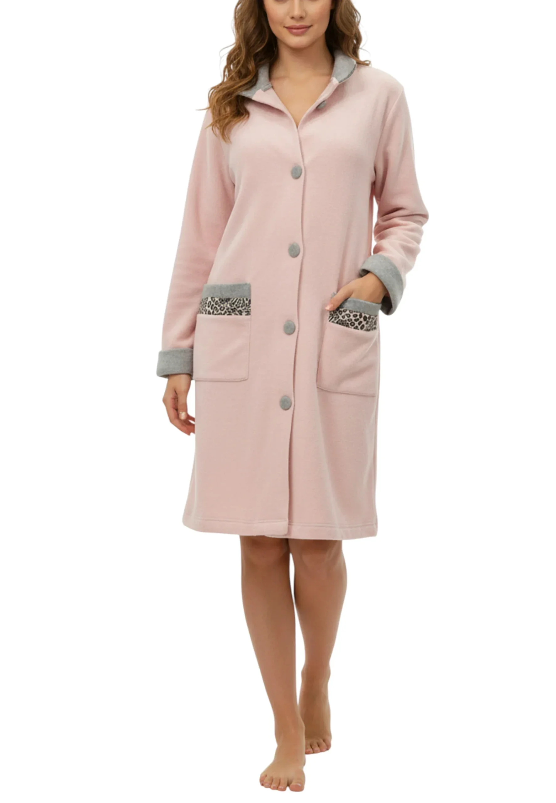 vestaglia - donna - punto milano - animalier - immagine 2