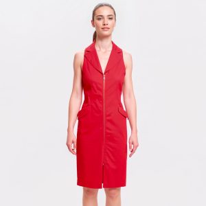 X’S Milano – Abito Rosso “Zippy-Chic” con Revers