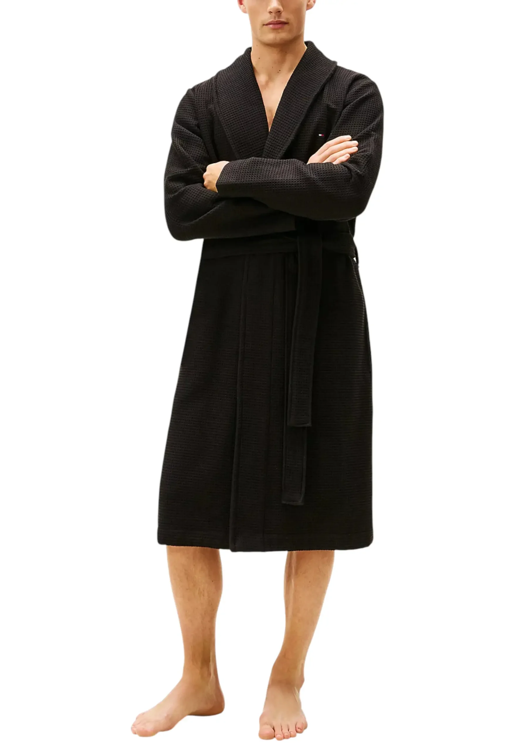 accappatoio - Tommy Hilfiger - black  waffle - immagine 2