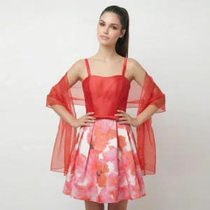 BIANCA BRANDI – Abito Cerimonia Corallo con Stola