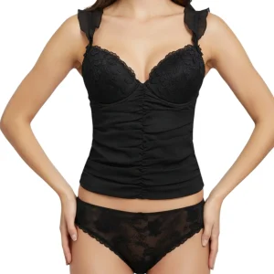 corpetto - Verde Veronica - black silk