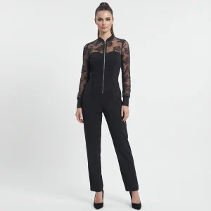 ISABELLE BLANCHE PARIS – Tuta Nera Elegante con Pizzo