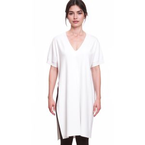 LIVIANA CONTI – Abito Bianco in Viscosa con Spacco