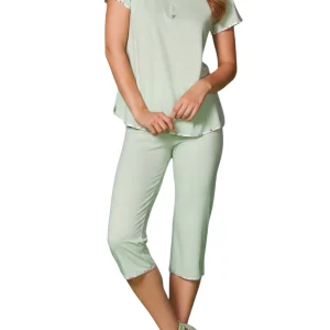 PJ set - Donna - Green Satin
